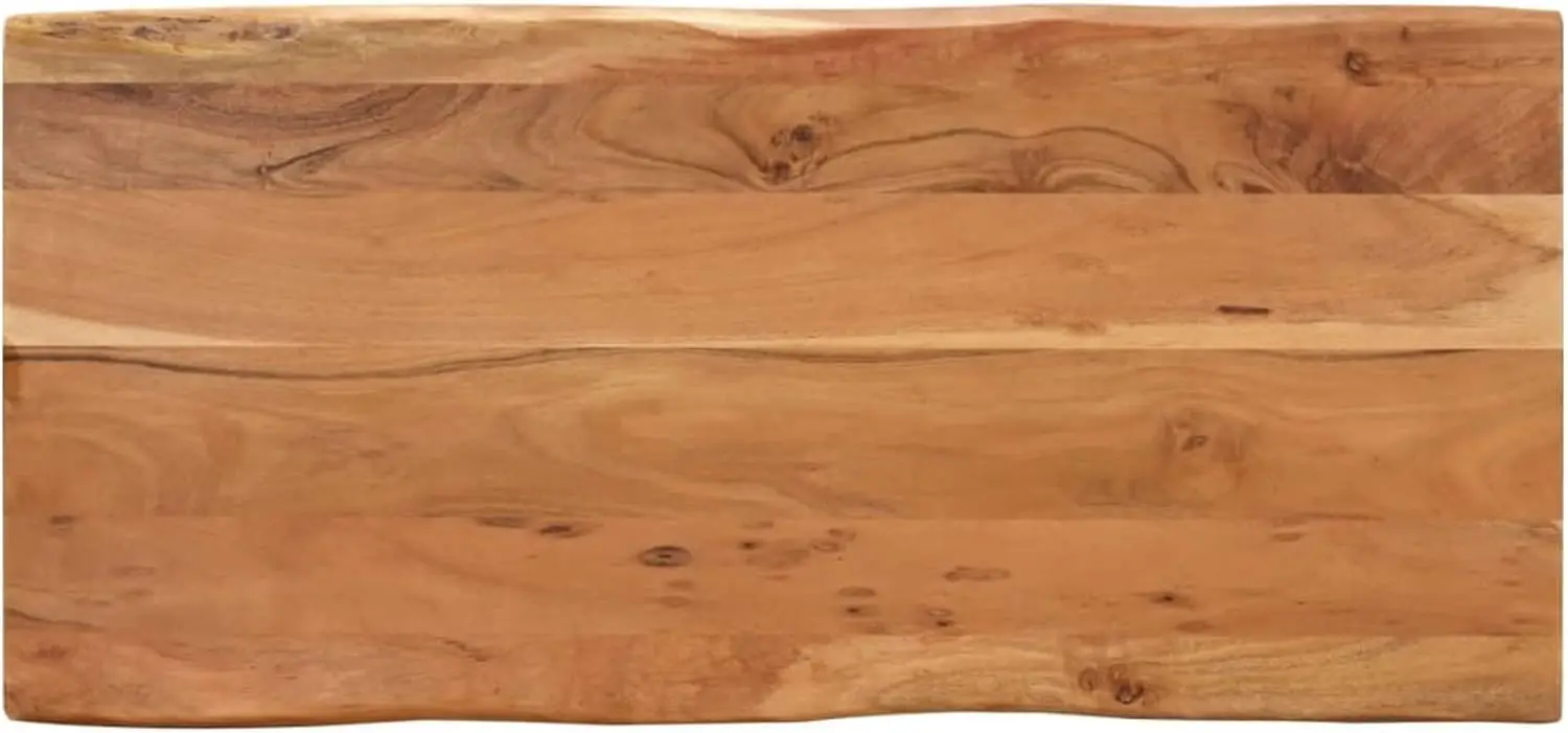 Tidyard Dining Table, Acacia Wood Top Dinner Table, Iron Legs Kitchen Table For Dining Room, Restaurant, Cafe, Bistro, Home