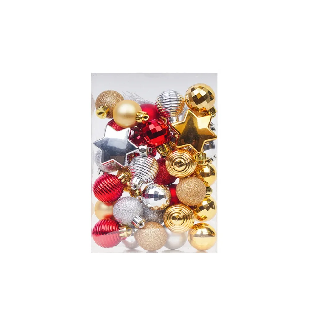 

33PCS 3cm Christmas Balls Plastic Christmas Pendant Christmas Tree Decorations Red Gold Silver DIY Xmas Tree Ornaments