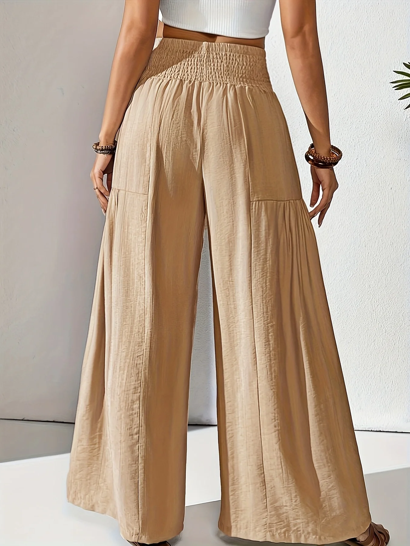 เสื้อผ้าผู้หญิงฤดูใบไม้ผลิและฤดูร้อน กางเกงขายาวทรงหลวมแบบไม่มีกระเป๋า สไตล์ลำลองอเนกประสงค์