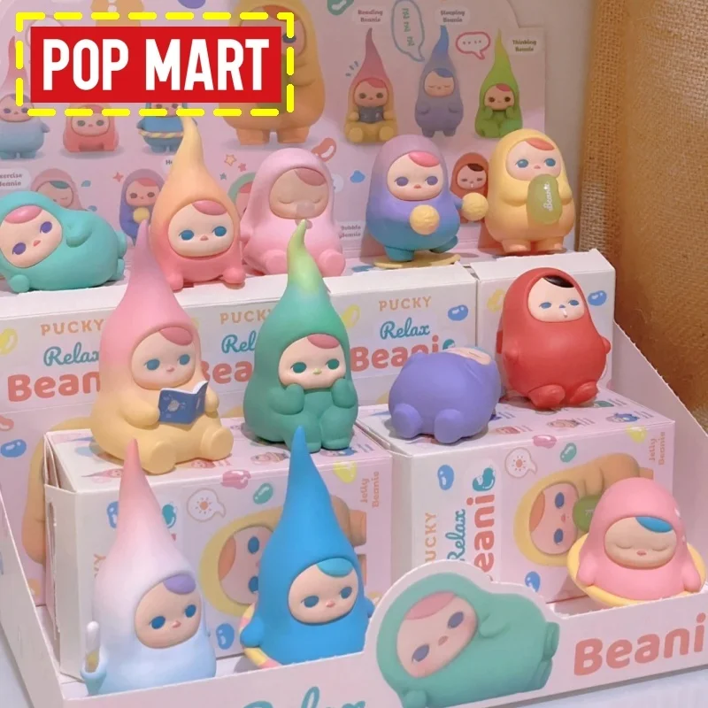 

Genuine Pop Mart Pucky Relax Beanie Series Blind Box Kawaii Collectible Figure Desktop Ornament Gift For Girls