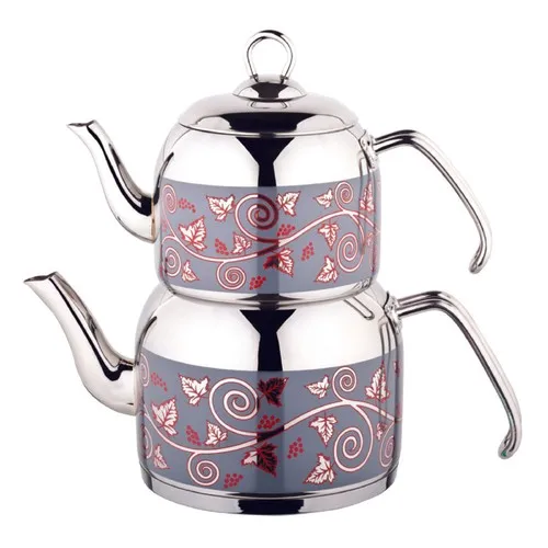 Özkent Violet Steel Handle Teapot Mini Floral