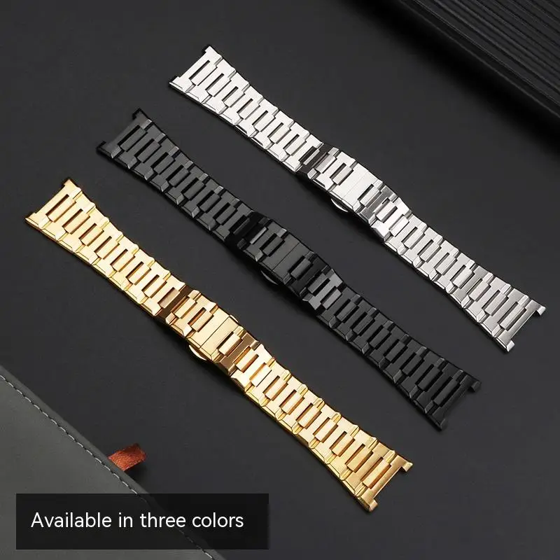 Solid Precision Steel Watch Chain For Ferragamo F80 Series Men's Stainless Steel Metal Strap Concave Interface Strap Waterproof