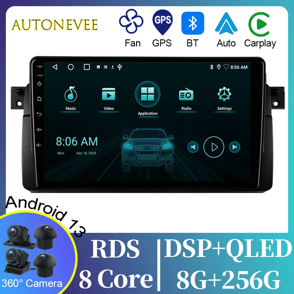 

7862 For BMW 3-Series 3 Series E46 1998 - 2006 Stereo Car Radio Multimedia Video Player Navigation GPS Android No 2din 2 din dvd