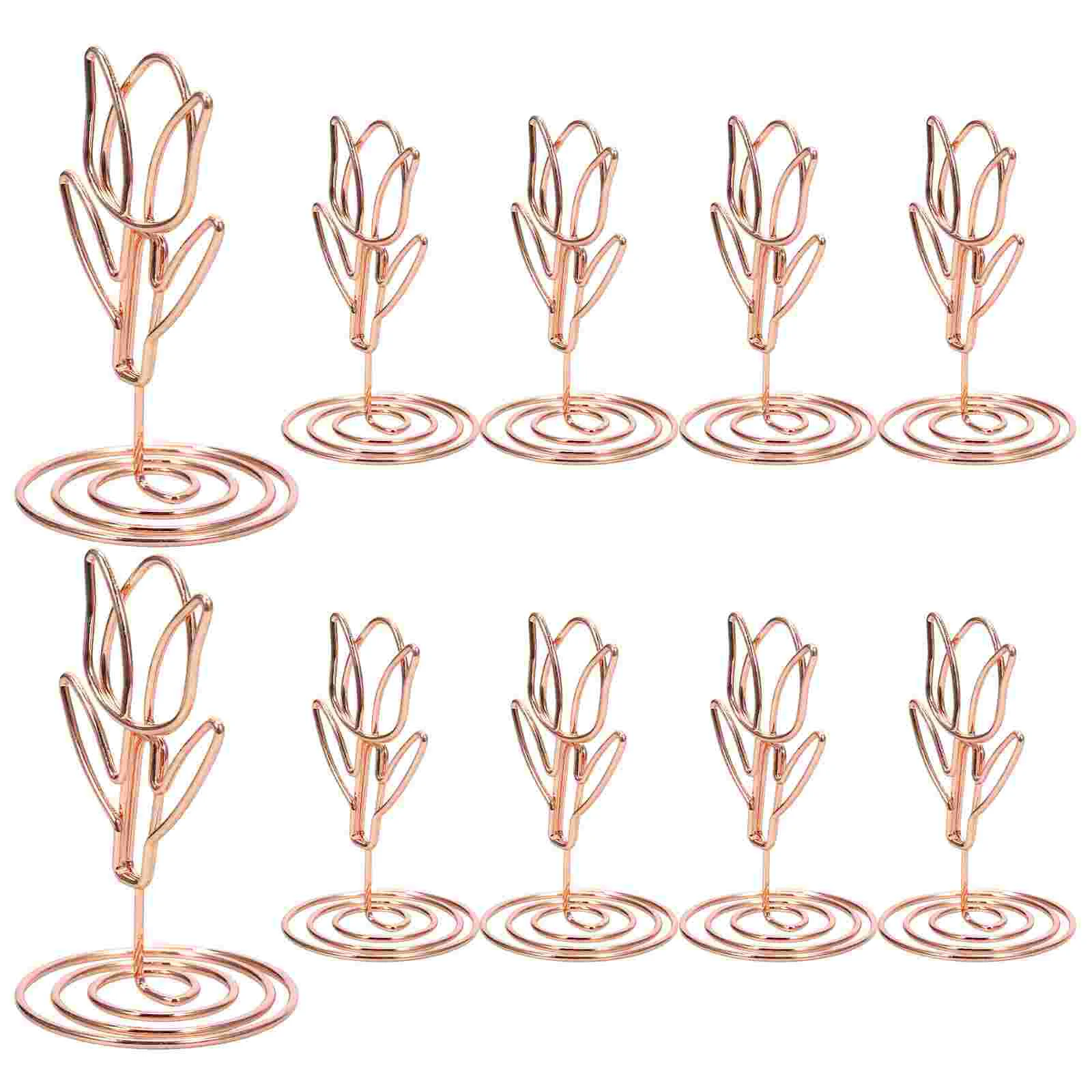 

10 Pcs 50mm Sunflower Business Card Holder Table Photo Stands Iron Number Place Card Holder Flower Clip Desk Memo Stand