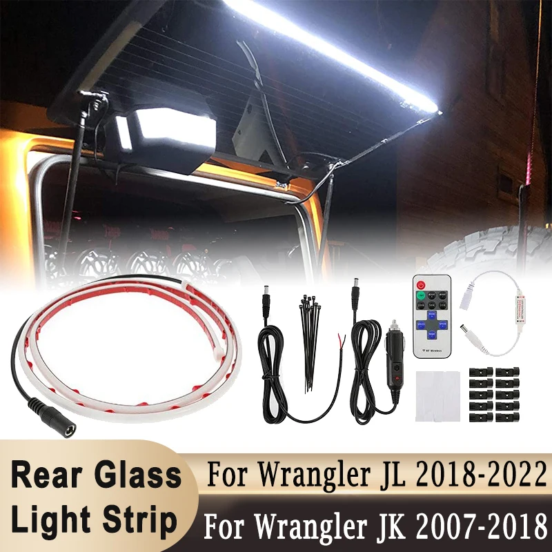 LED Rear Glass Lift Gate Dome Light Bar Strip for Jeep Wrangler JK JKU 2007-2018 JL JLU 2018-2022 100CM with Remote Control