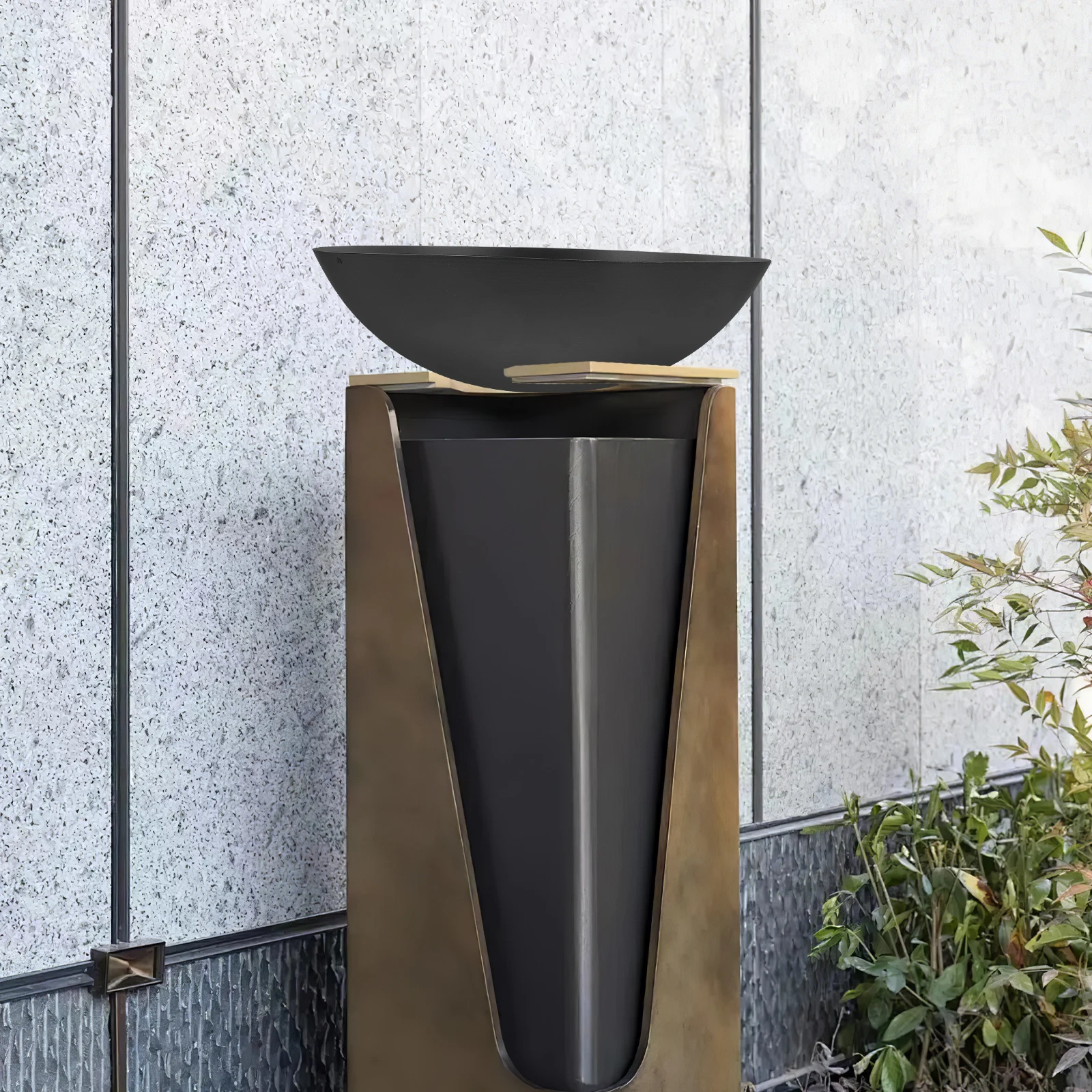 

Ceramic Ashtray Trash Can Large Capacity Smoking Receptacle Floor Standing Office Lobby Decorative Cigarette Bin Hotel