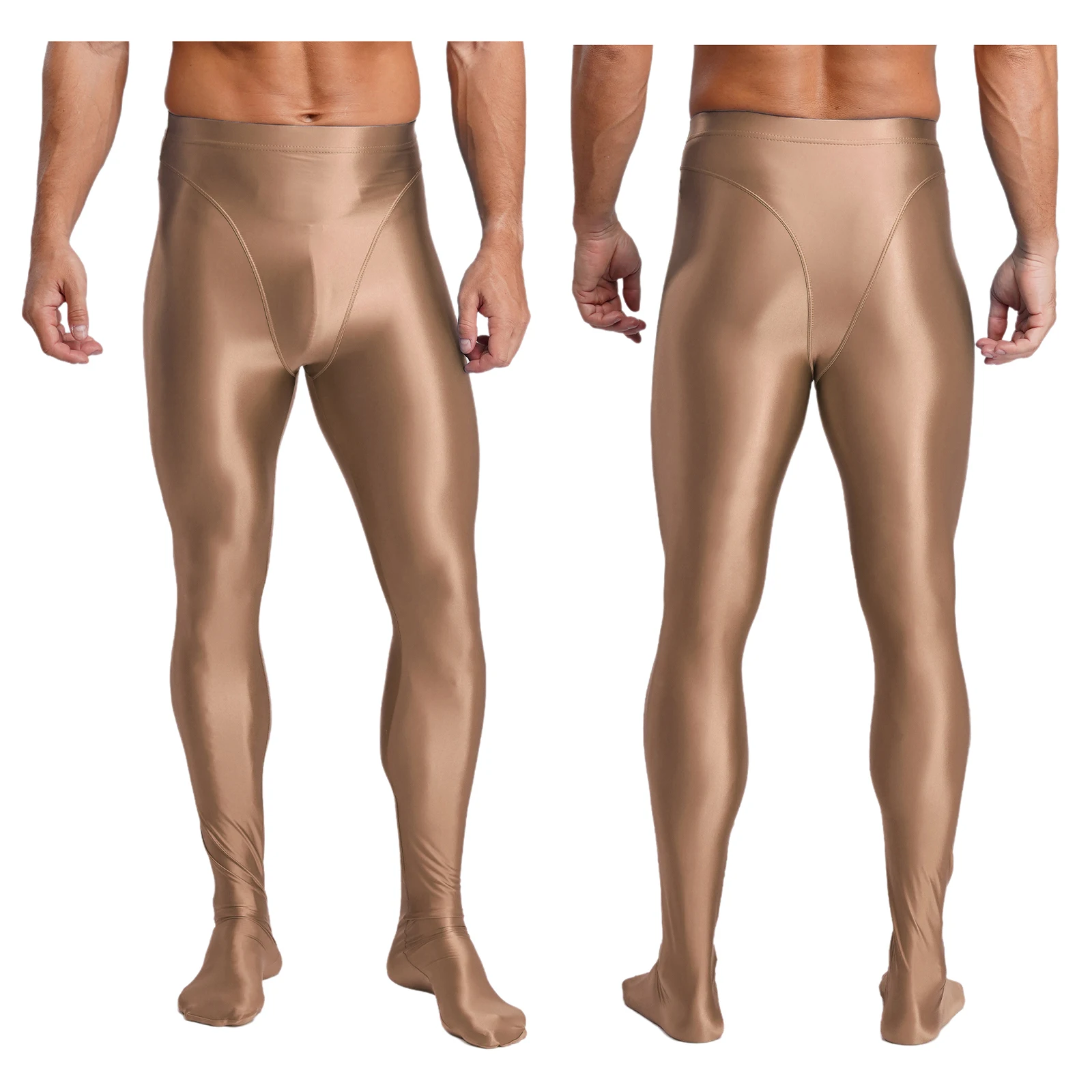 남성용 광택 슬림핏 레깅스 타이즈 하이웨이스트 단색 발목까지 오는 팬티스타킹 요가 피트니스 스포츠 운동 레깅스