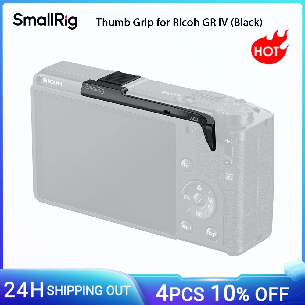 Image of SmallRig GR IV Daumengriff für Ricoh GR IV, Schwarz Rutschfest, Sicherer Griff Verbessert Stabilität und Komfort beim Einhändigen Bedienung 5688