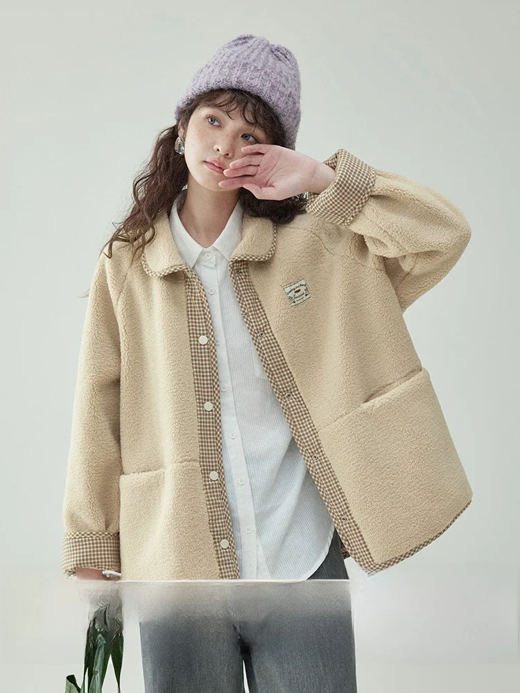 

Warm Lamb Fur Jaet Double-Sided Wear Long Sve Turn-down Collar Women's Winter Anti-aging Top North Island AMUU Original ...