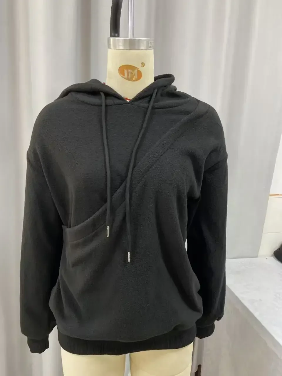 Women Solid Hooded Fleece Oversized Pullover Sweatshirt With Pet Pocket Autumn Winter Casual Top Ladies Cozy