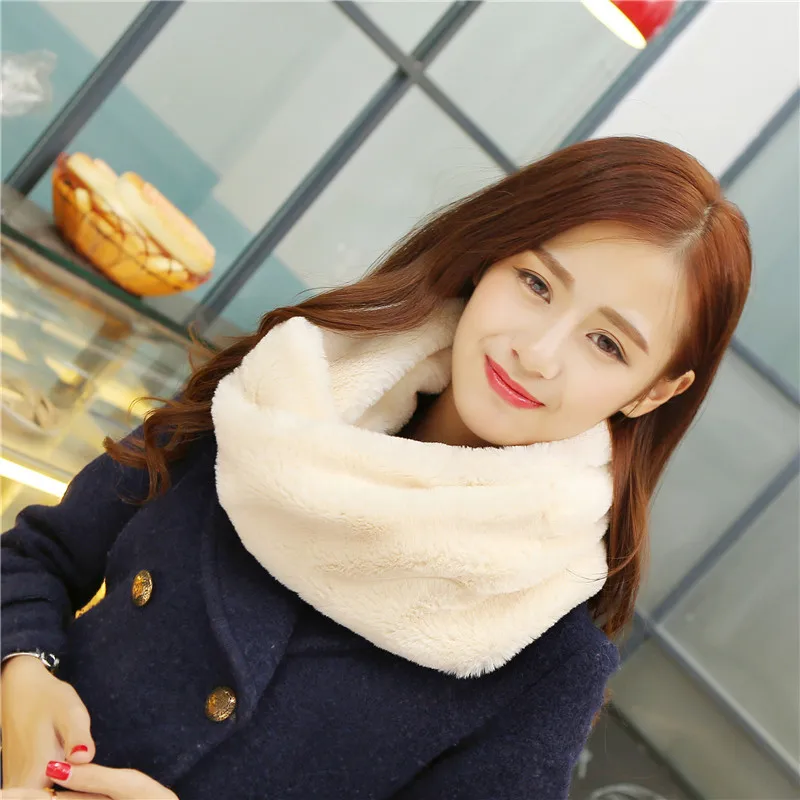 

Korean Spring Autumn and Winter Rex Rabbit Hair Collar Plush Scarf Female Korean Edition Student Cuff