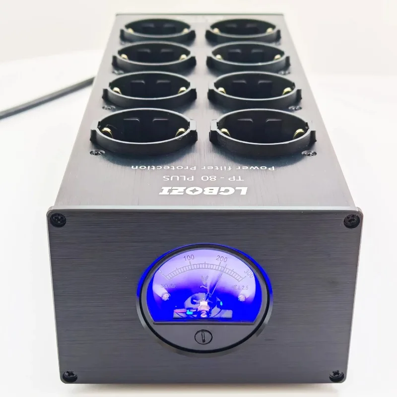 LGBOZI Tp80 Power Filter Socket Noise Reduction Overload Protection Display Function Audio Amplifier European Plug Board