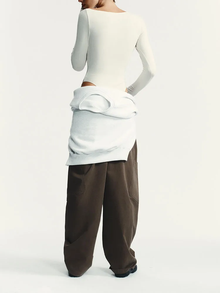 Tuta lunga asimmetrica da donna invernale 2025 Morbida nuovo arrivo Fasionable Comodo abito intero da donna