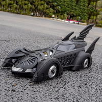 1:18 Batmobile 1995 Model Toys Diecast Alloy Sports Car Front Wheel Steering with Spray Function Vehices Children's Holiday Gift