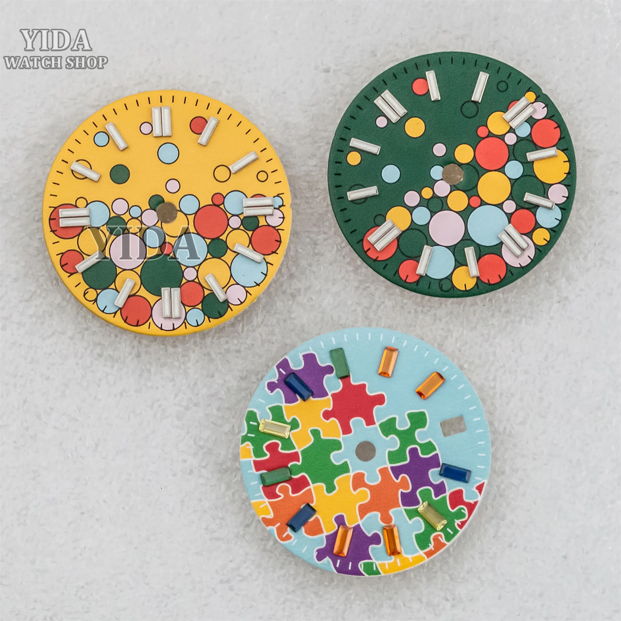 28.5MM Watch Dial Green Luminous Face Mod Watch Replacements For Datejust NH35 NH36 Automatic Movement Modified Parts Accessory