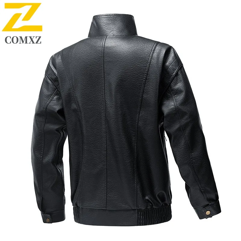 سترة جلدية فضفاضة مناسبة لراكبي الدراجات النارية للرجال على الطراز الكوري، ملابس خارجية عصرية للشباب لموسم الخريف والشتاء