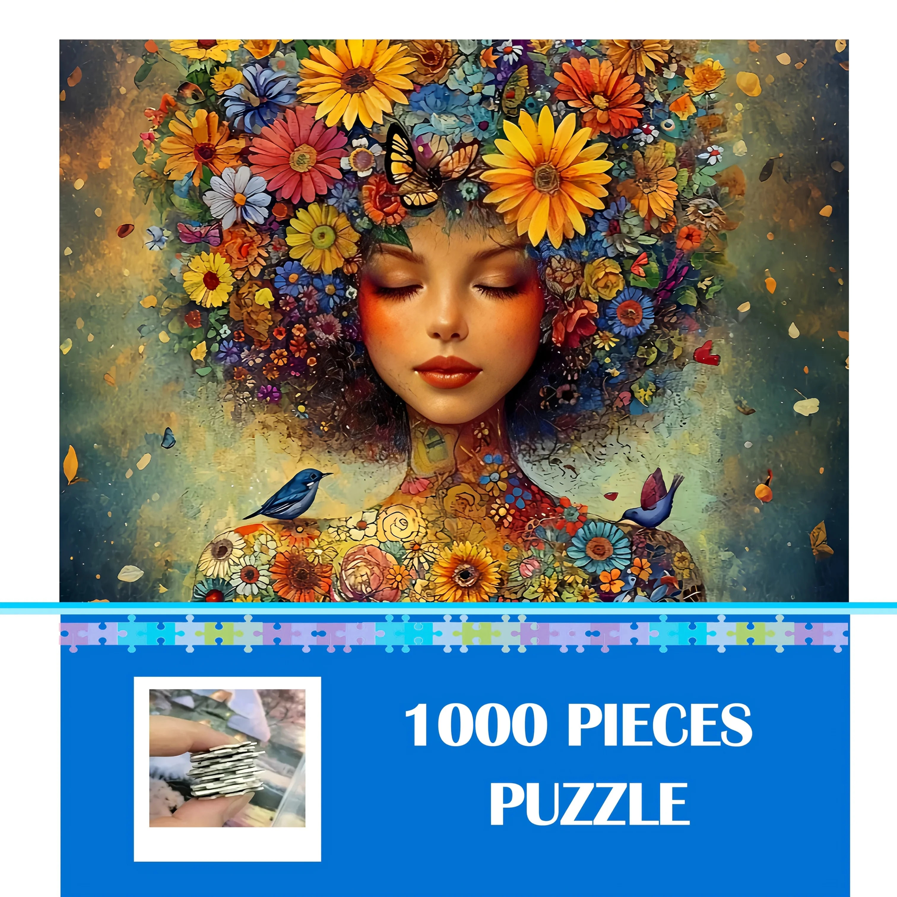 High-Quality Portrait Puzzle with 1000pcs, Designed for Adults. This Thick And Durable Jigsaw Puzzle Is Perfect for Birthdays,