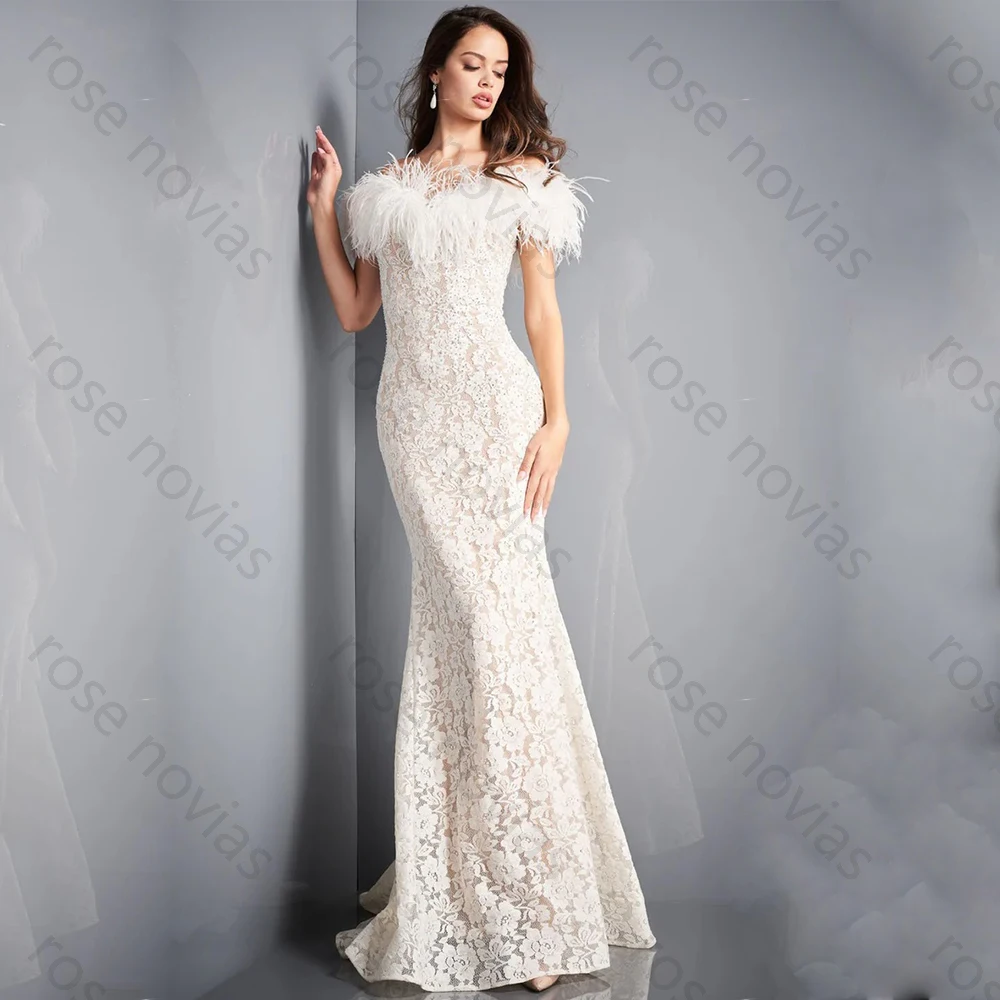 Hochwertige elegante Hochzeitsspitze für bodenlange schulterfreie Ballkleider Meerjungfrau Quaste Vestidos De Fiesta Maßgeschneidert