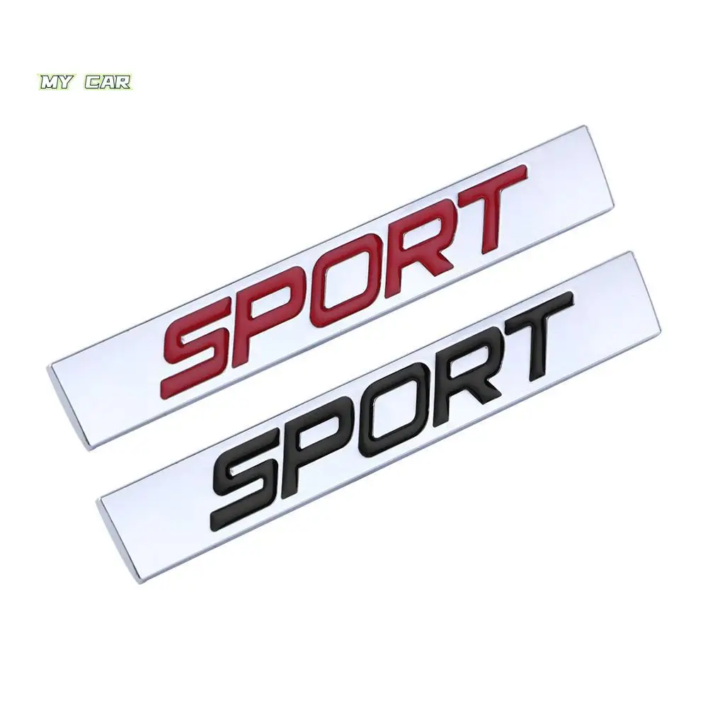 

Black Red Square Bar Sport Logo Metal Badge Auto Refitting Accessories Emblem Badge 3D Car Sticker Car Styling Decal