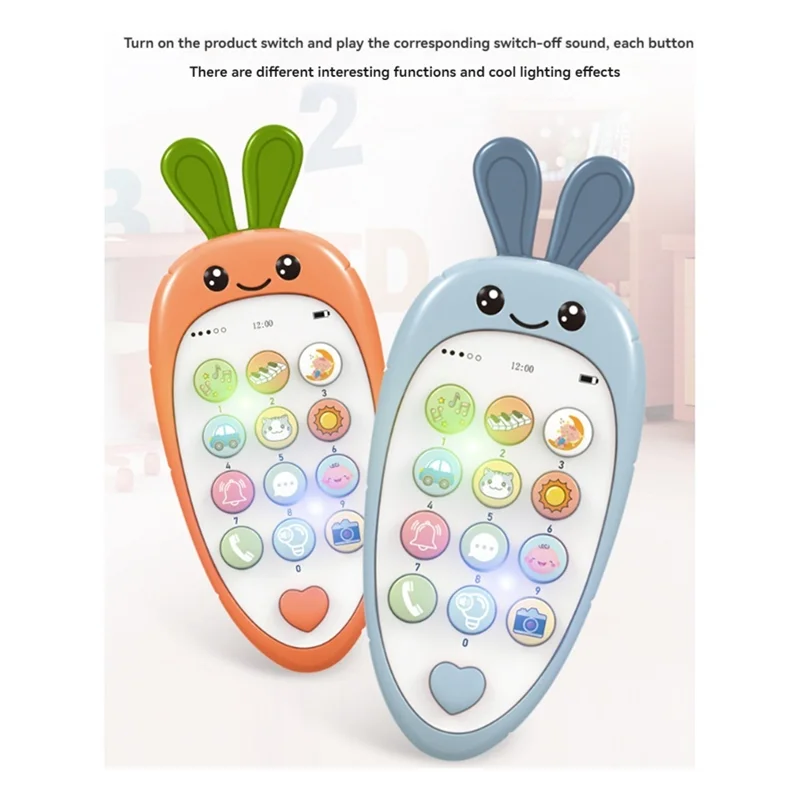 MACH-Baby الهاتف الخليوي مع التعليم المبكر والموسيقى، تعلم الهاتف المزيف التعليمي للأطفال، الحسية للأطفال