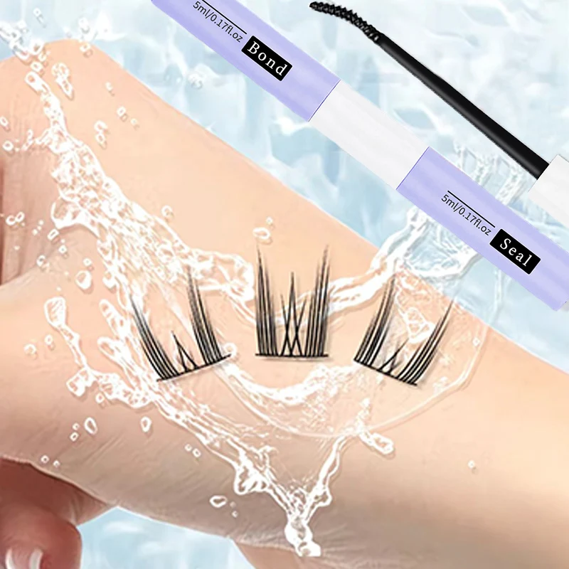 Mascara per colla per ciglia a doppia estremità tenuta duratura impermeabile non irritante colla per ciglia invisibile estensione ciglia strumenti cosmetici