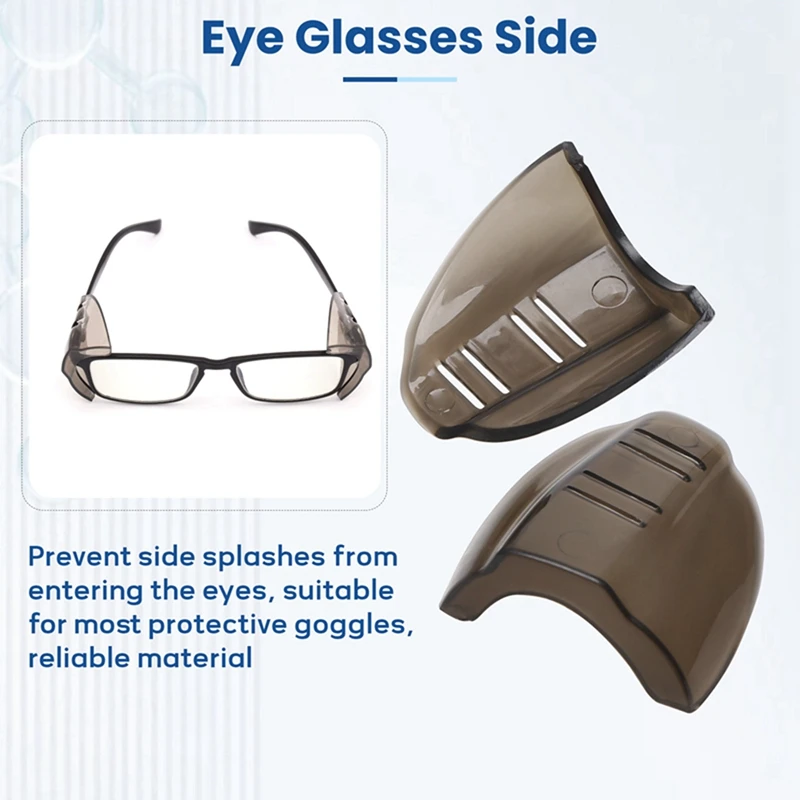 A98E-8 Pairs Safety Eye Glasses Side Slip Clear Flexible Slip On Shield Fits Small Medium Eyeglasses