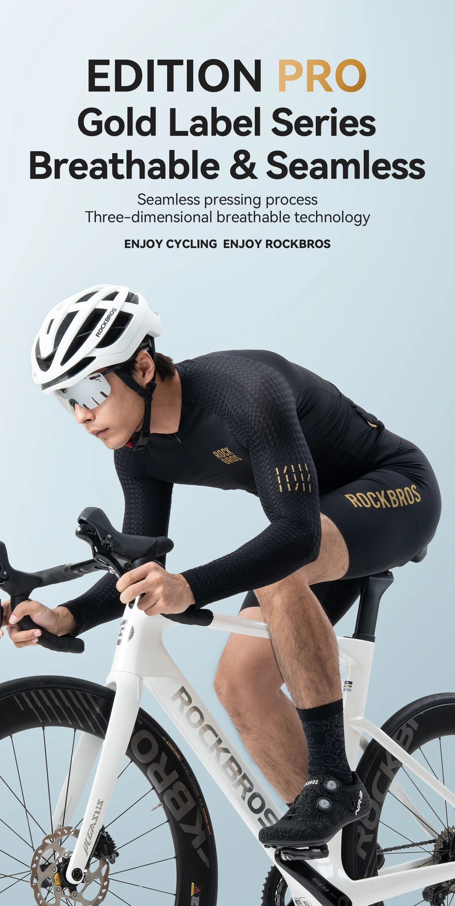 ROCKBROS Herren Fahrradjacken Sommer Langarm Top Radtrikots Männlich Atmungsaktiv Schnell Trocknend Sport MTB Rennrad Jacke – Detail 1