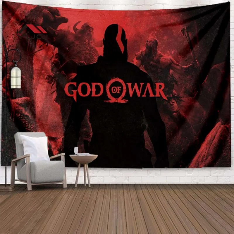 

God of War Pattern Wall Tapestry Classic Game Large Size Tapestry Tapestries Living Room Home Decor Tapestri 6 Sizes