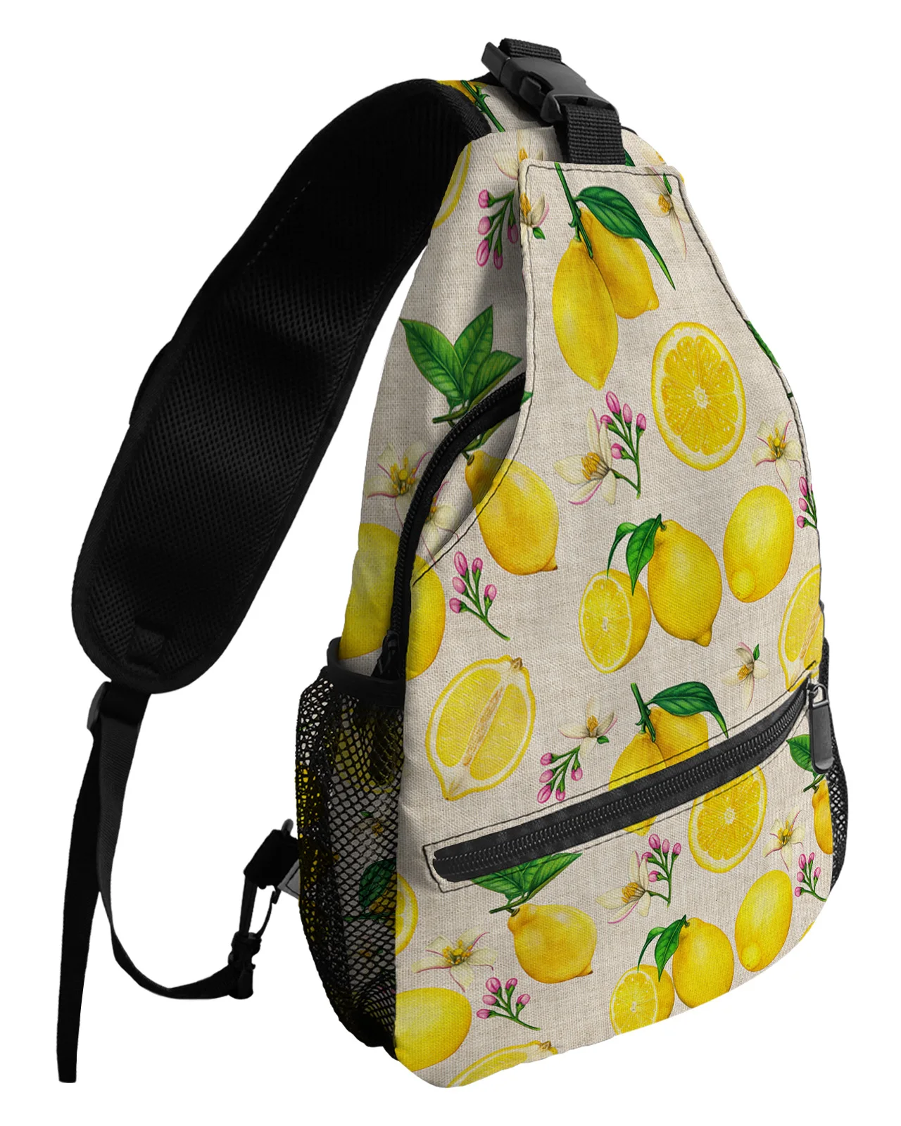 Lemon Summer Fruit Chest Bags for Women Men Waterproof Shoulder Bag Outdoor Travel Sport Crossbody Bag