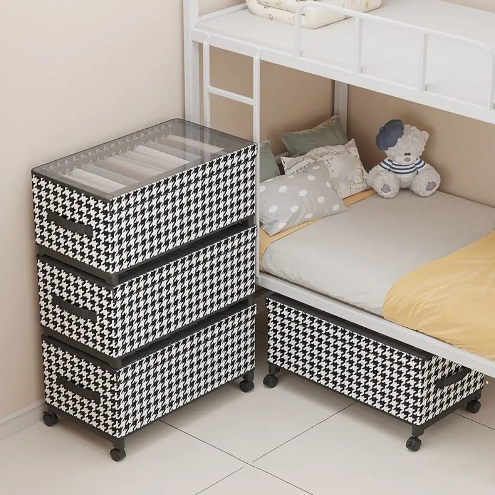 non-woven-fabric-clothes-storage-box-with-wheels-space-saving-large-capacity-under-bed-storage-box-insect-proof-transparent-lid