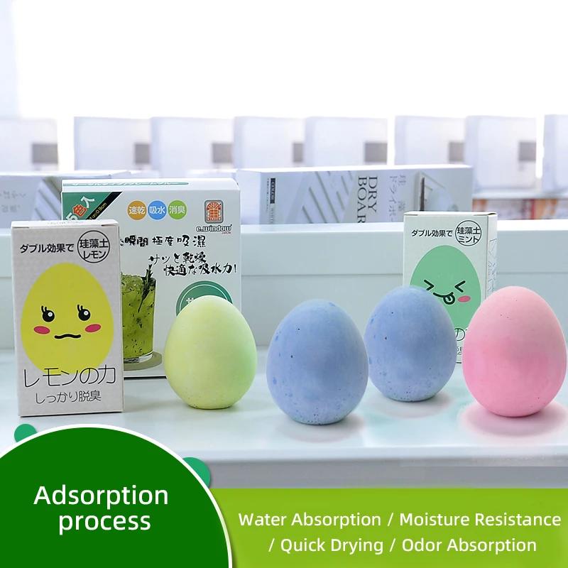 Three Colors of Diatomaceous Earth Deodorant Egg Refrigerator Air Freshening Water-absorbing Moisture Deodorant Function