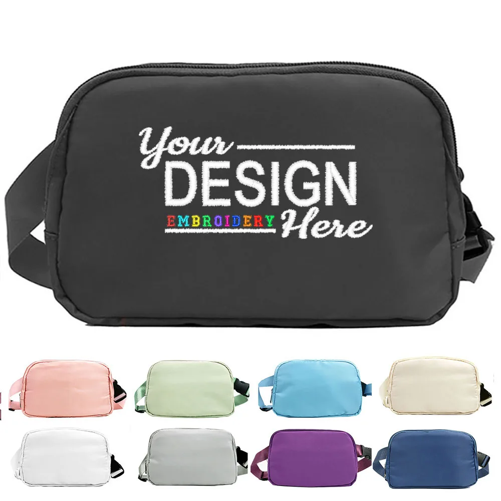 

Personalized Custom Text Logo Embroidery Belt Bag for Women Men Crossbody Bag Fanny Pack Waist Bag Adjustable Strap Dropshipping