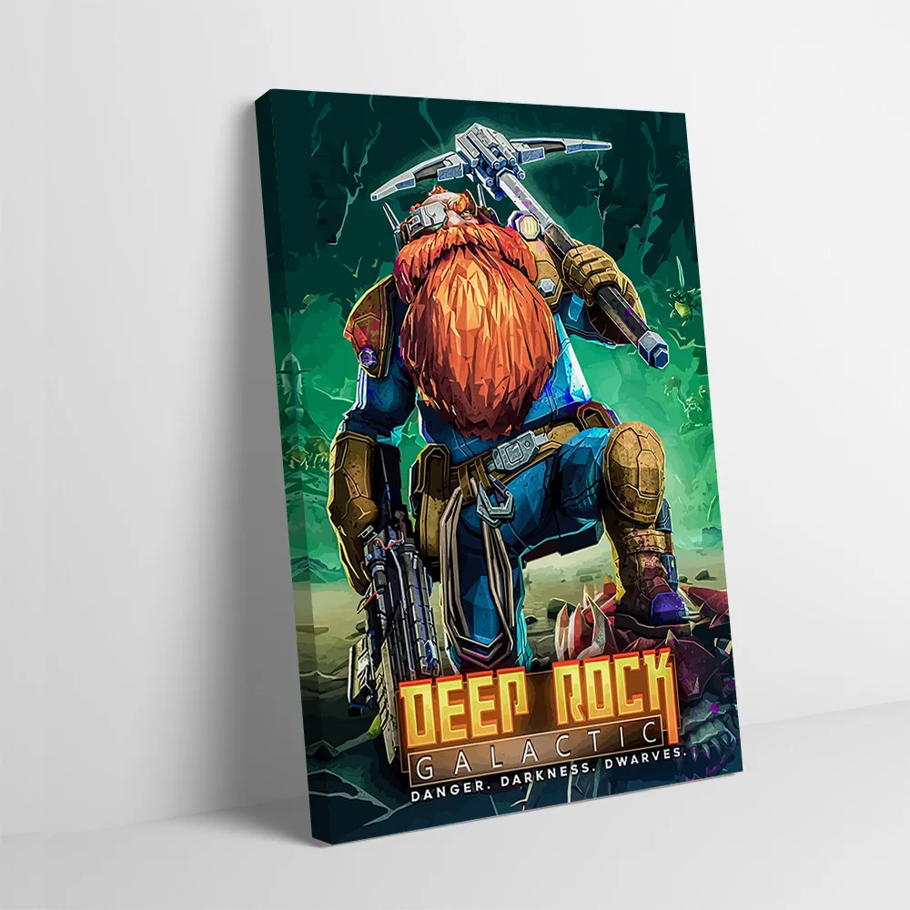 Póster con impresión de Deep Rock Galactic Dwarf, imágenes personalizadas, arte de pared, pintura en lienzo, regalo para decoración de habitaciones