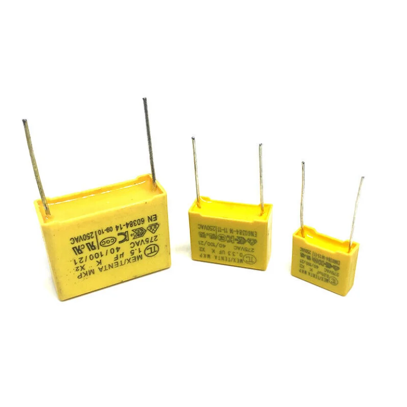 Kondensator bezpieczeństwa MKP X2 275V AC 0.01UF 0.022UF 0.033UF 0.047UF 0.068UF 0.1UF 0.15UF 0.22UF 0.33UF 0.47UF 0.68UF 1UF 1.5UF 2.2UF