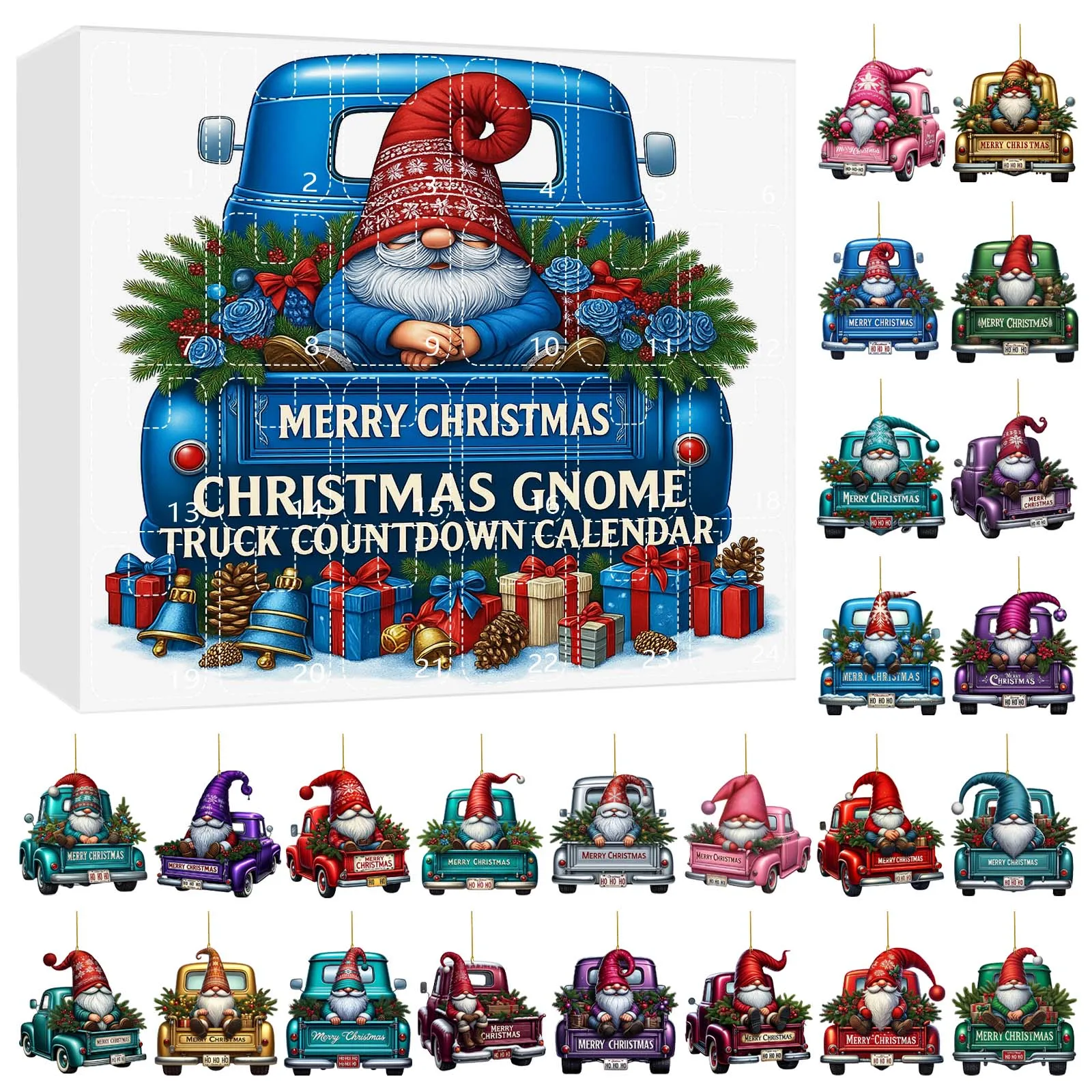 Countdown to Christmas Advent Calendar with Chocolate Christmas Tree Dog Pendant Advent Calendar Shower Clock with Timer Radio