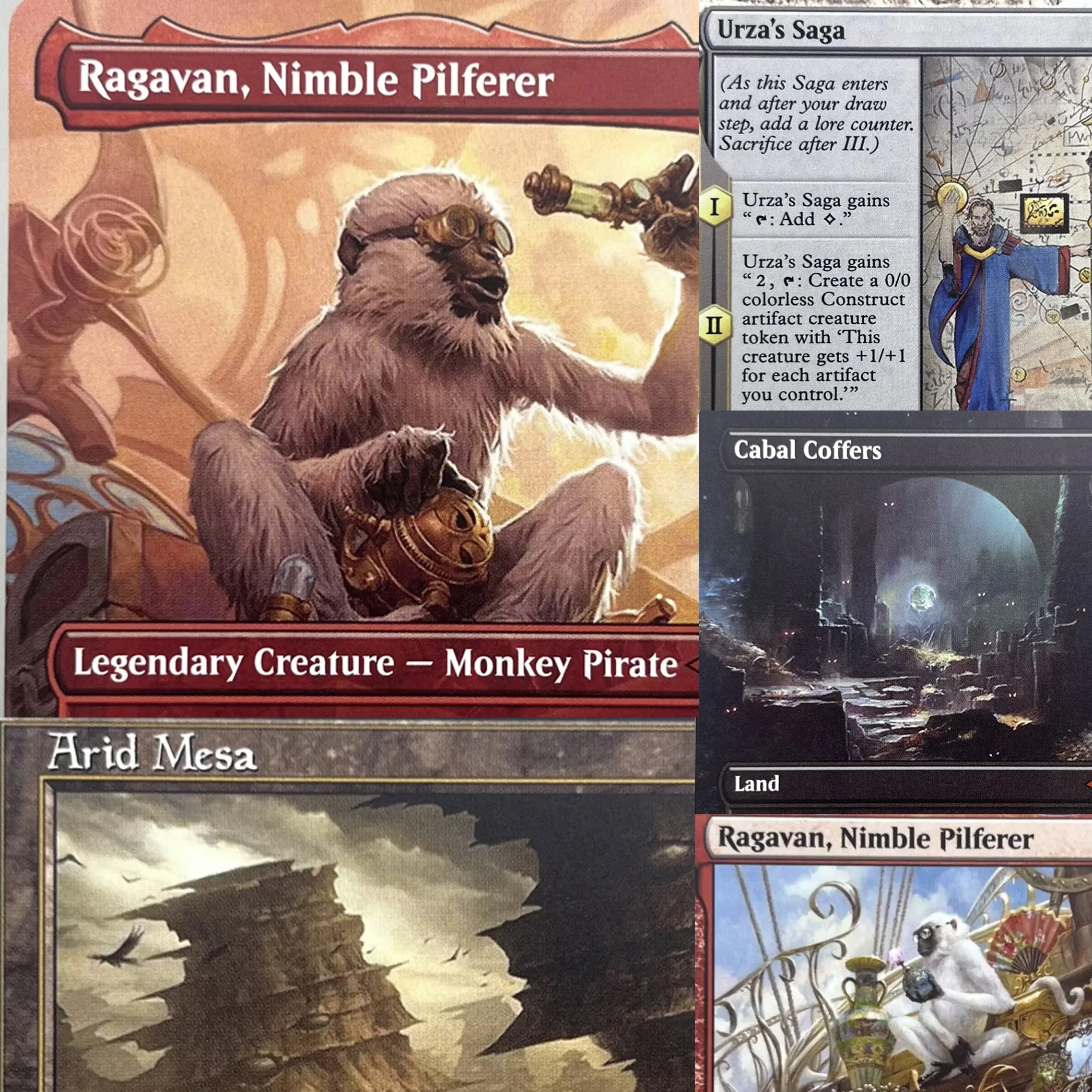 Карты MH2 HOLO7-I03 Tcg Magical Urza's Saga Ragavan, Nimble Pilferer Arid Mesa фехз, остые сальницы Misty Gather