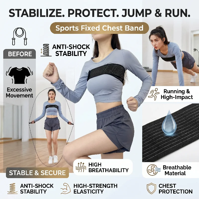 Breathable Adjustable Post Surgical Breast Implant Stabilizer Compression Breast Support Band Chest Belt Extra Sport Strap
