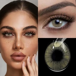 VISUASHOW Hidrocor Amber Prescription Colored Contact Lenses Myopia -1.00 to -8.00 Grey Soft Power Lenses for Daily Eye Makeup