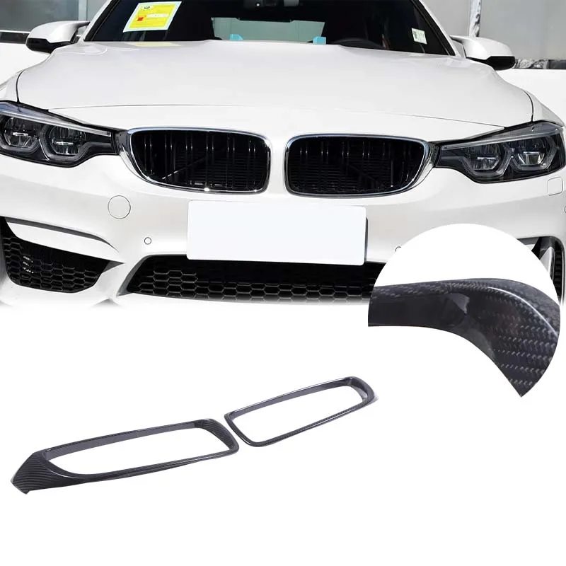 

For BMW M3 F80 M4 F82 F83 4 Series F32 2014-2019 Real carbon fiber car front grille decorative frame sticker car accessories