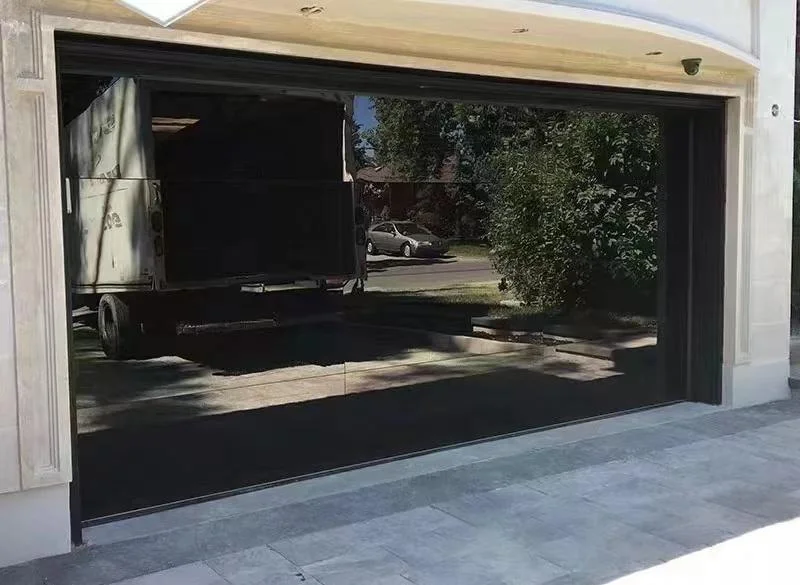 Garage Door, Customized Size ,Automatic Folding Exterior Door with Tempered Glass Panel, Insulated Aluminum Frame with Motor