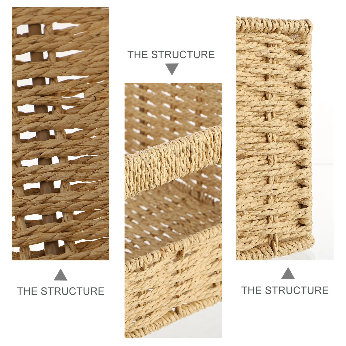 

1pc Rattan Weaving Storage Large Capacity Dirty Clothes Organizer Home Debris Basket Multi Purpose Laundry Container Handheld