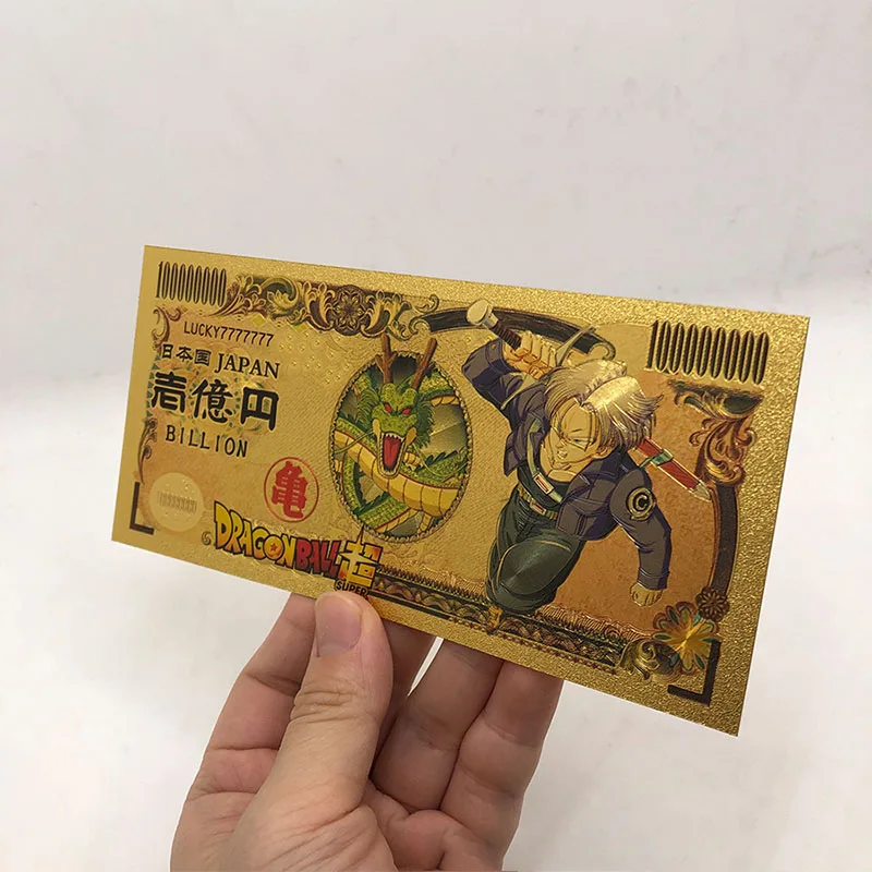 Anime Dragon Ball Z Manga Goku Vegeta Figure Collection Gold Commemorative Banknote Peripherals Toys Best Gifts