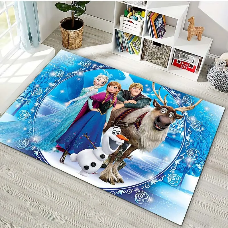 15 Size Disney Frozen Pattern Carpet for Bedroom Floor Mat Decor Living Room Rug Bathroom Anti-slip Rug Girls Room Home Sofa Mat