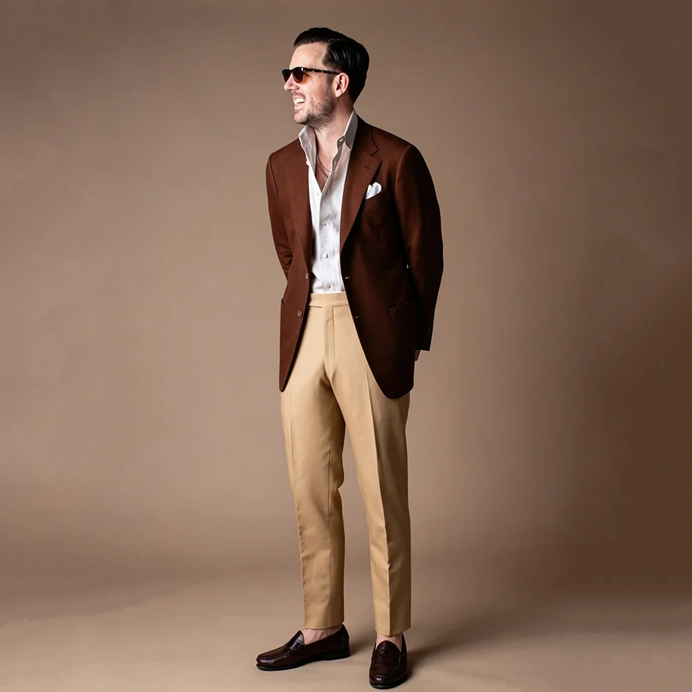 

2026 New Men's 2 Pieces Blazer Set Formal Business Wedding Groom Suit Costume Homme Jacket+Pants Customized Fashion Trousers