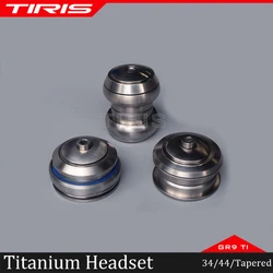 TIRIS-WZ1 Titanium Bike Headset, CNC Ultralight Bicycle Accessories, 34/ 44/41.8-52 Tapered, Frame, Head Tube, Custom