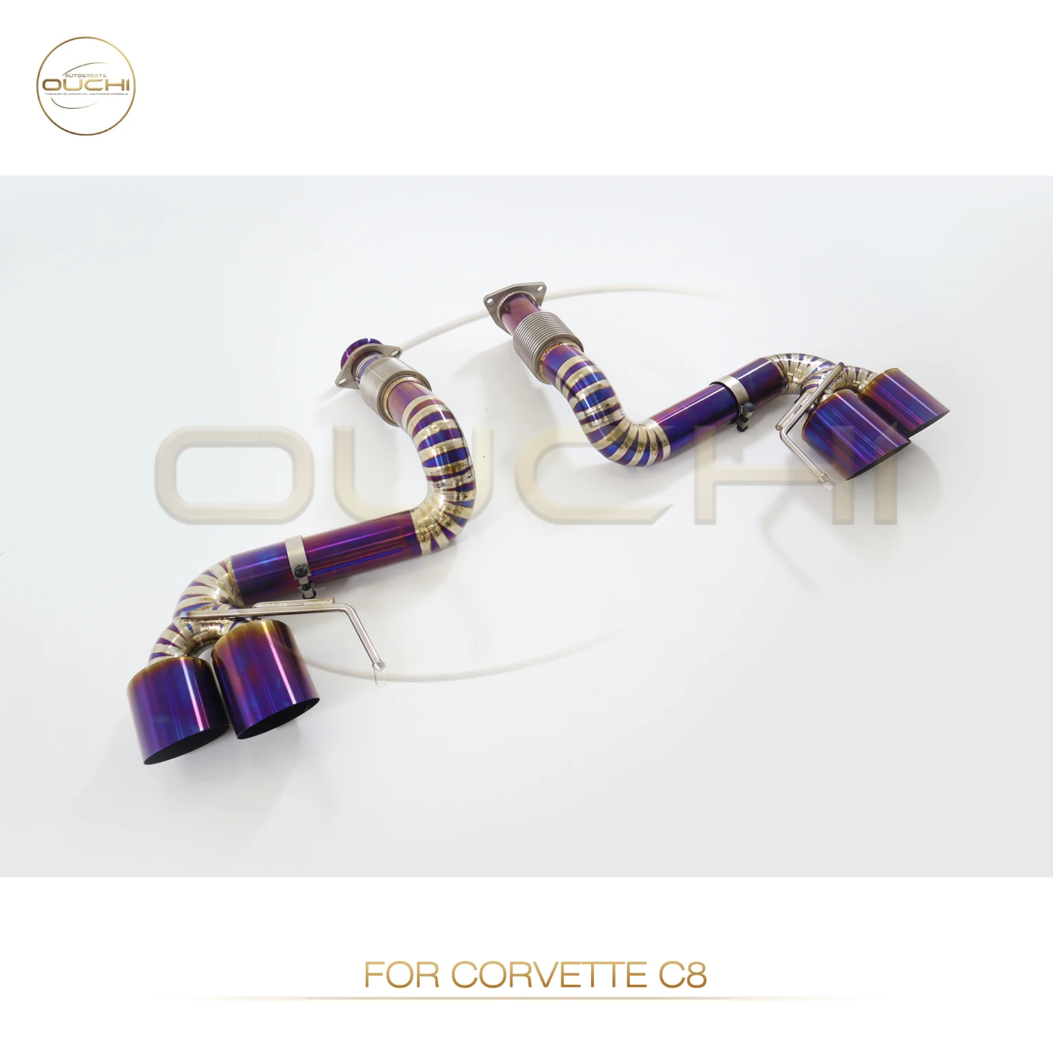 

OUCHI Factory Direct Sales High Flow Pipe Catback Exhaust for Corvette C8 Delete Muffler Valve With Tips