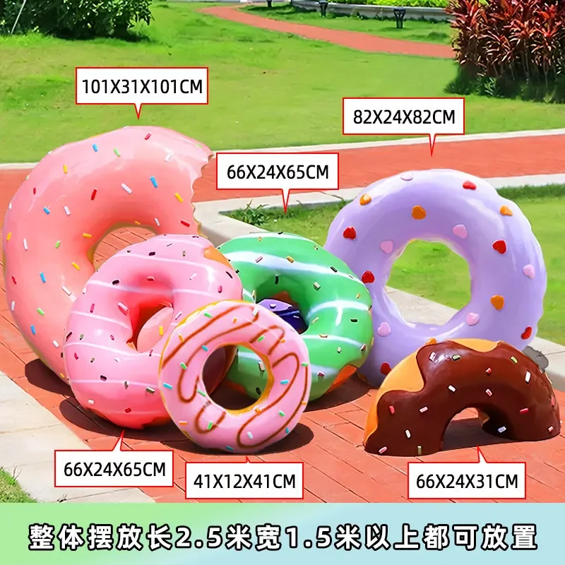 Donut ornament shopping mall Meichen milk tea shop entrance attractive decorative simulation large model dessert sculpture