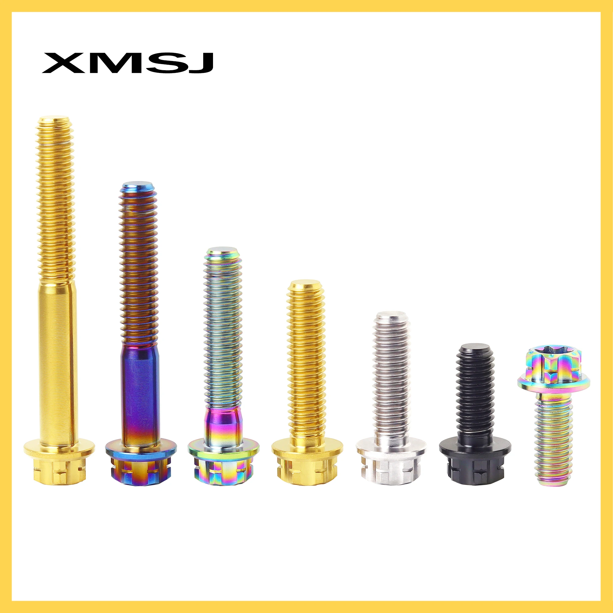 XMSJ baut Titanium Baffle sepeda motor, cangkang Baffle kaliper rem baut perbaikan M6x10-50mm sekrup Refitting mesin pengencang flens kepala Torx