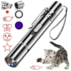 Laser Funny Cat Stick Toy Usb Charging Funny Cat Light Stainless Steel Infrared Laser Cat-teasing Pen Pet Interactive Toys