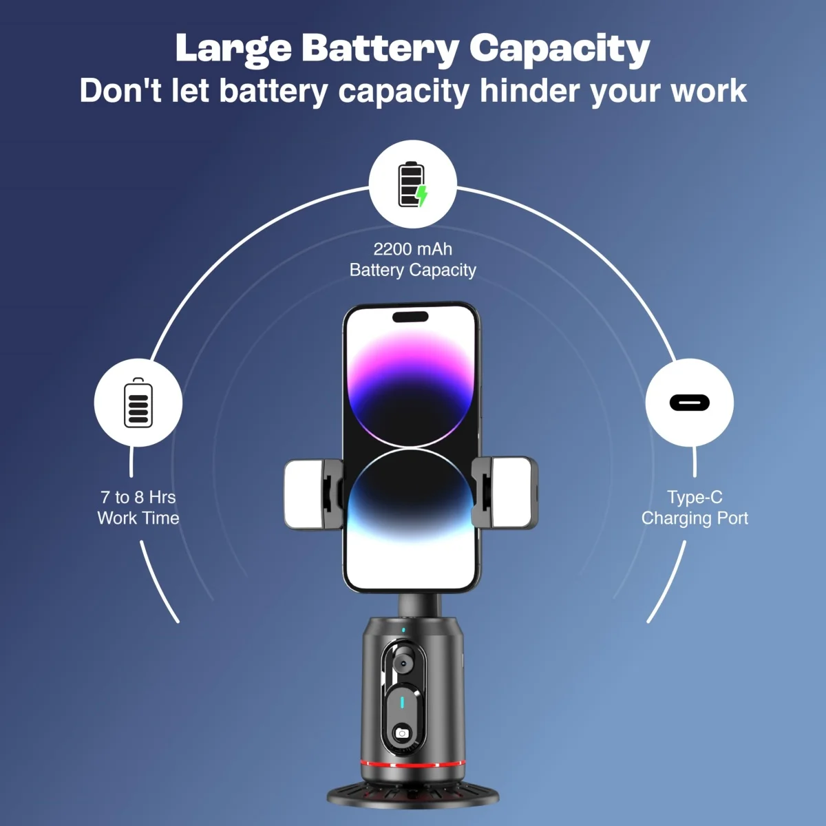 Q02 Face Tracking Phone Holder 360° Smart AI Face Recognition Pan-Tilt with Detachable Controller for Live Streaming and Selfie